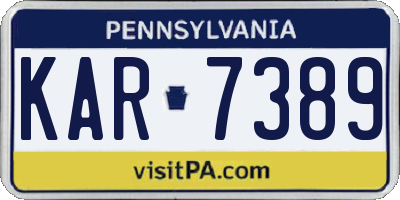 PA license plate KAR7389
