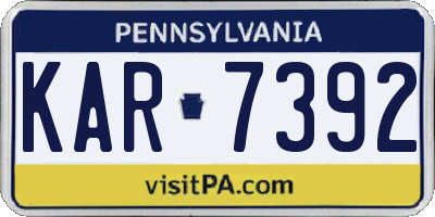 PA license plate KAR7392