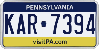 PA license plate KAR7394