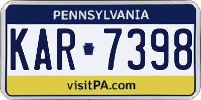 PA license plate KAR7398