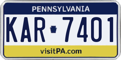 PA license plate KAR7401