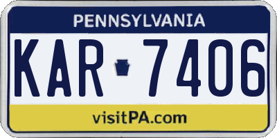 PA license plate KAR7406