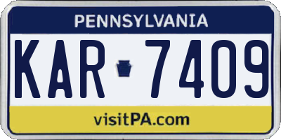 PA license plate KAR7409