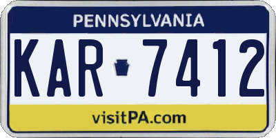 PA license plate KAR7412