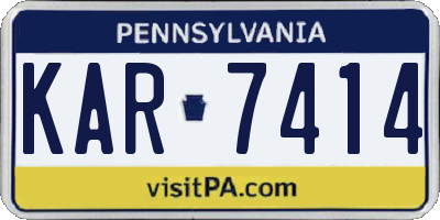 PA license plate KAR7414