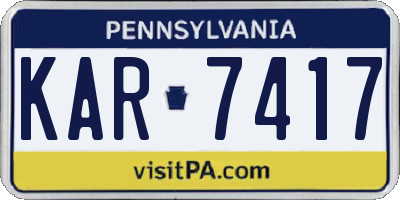 PA license plate KAR7417