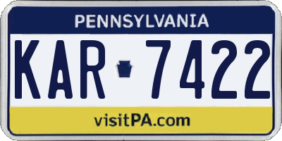 PA license plate KAR7422