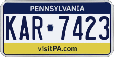 PA license plate KAR7423