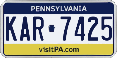PA license plate KAR7425