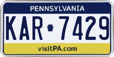 PA license plate KAR7429