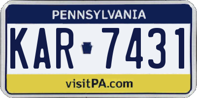 PA license plate KAR7431