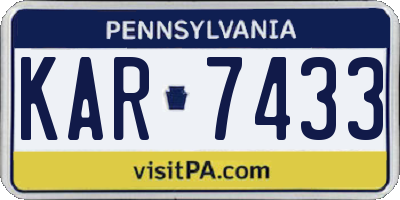 PA license plate KAR7433