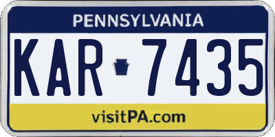 PA license plate KAR7435