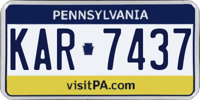 PA license plate KAR7437