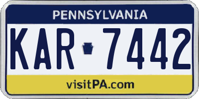 PA license plate KAR7442