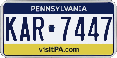 PA license plate KAR7447