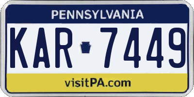 PA license plate KAR7449