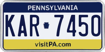 PA license plate KAR7450