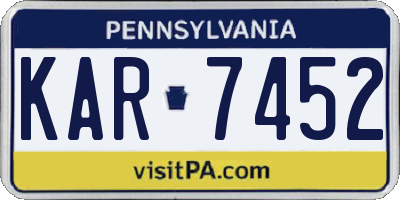 PA license plate KAR7452