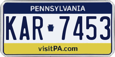 PA license plate KAR7453