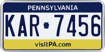 PA license plate KAR7456