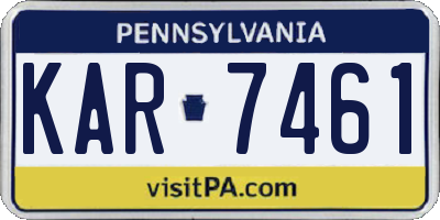 PA license plate KAR7461