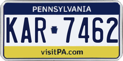 PA license plate KAR7462