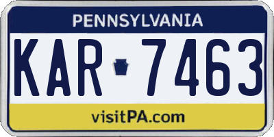 PA license plate KAR7463