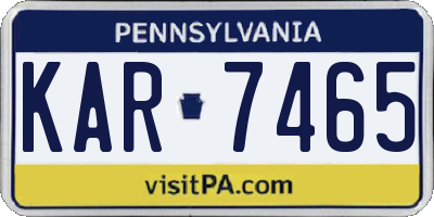 PA license plate KAR7465