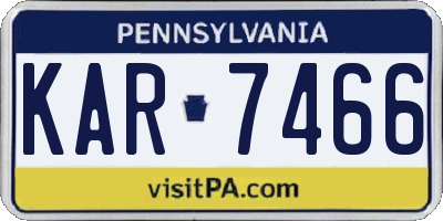 PA license plate KAR7466