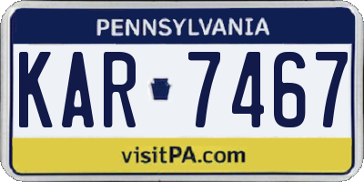 PA license plate KAR7467