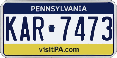 PA license plate KAR7473