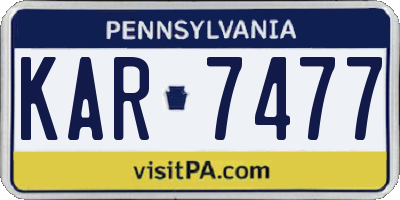 PA license plate KAR7477