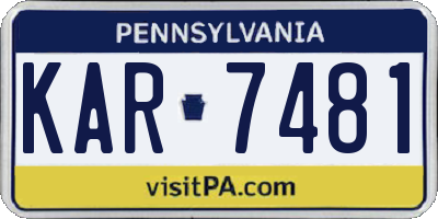 PA license plate KAR7481