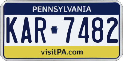 PA license plate KAR7482