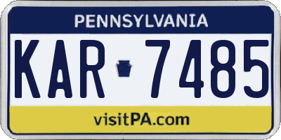 PA license plate KAR7485