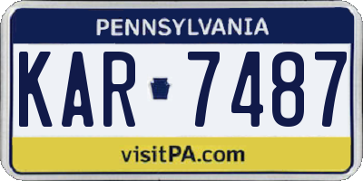 PA license plate KAR7487