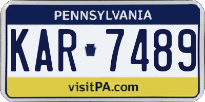 PA license plate KAR7489