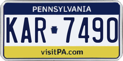 PA license plate KAR7490