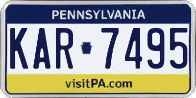 PA license plate KAR7495