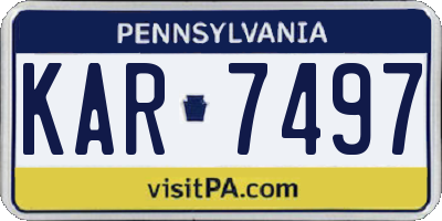 PA license plate KAR7497