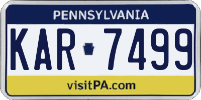 PA license plate KAR7499