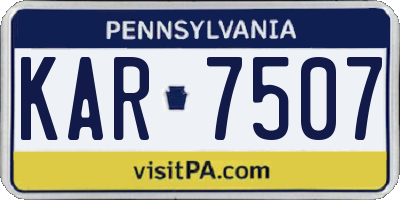 PA license plate KAR7507