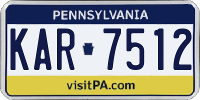 PA license plate KAR7512