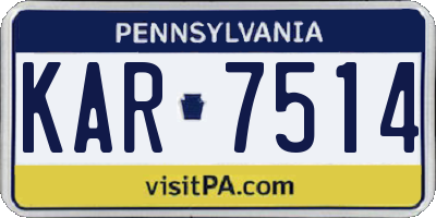PA license plate KAR7514