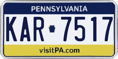 PA license plate KAR7517