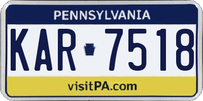 PA license plate KAR7518