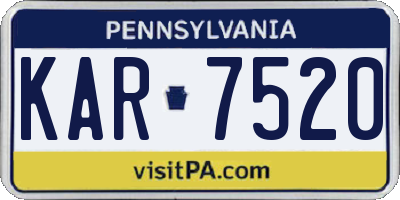 PA license plate KAR7520