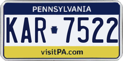 PA license plate KAR7522