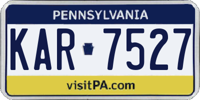 PA license plate KAR7527